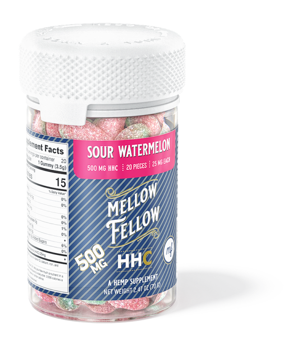 Sour Watermelons – THCO 500 mg – Mellow Fellow Edibles Candy Shop Cannabis & Kratom