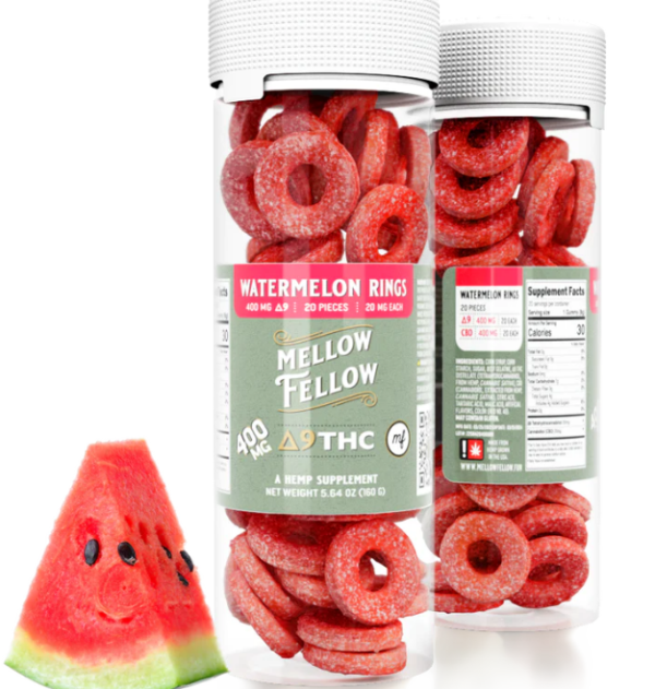 Watermelon Rings – D9 – Mellow Fellow Edibles Candy Shop Cannabis & Kratom