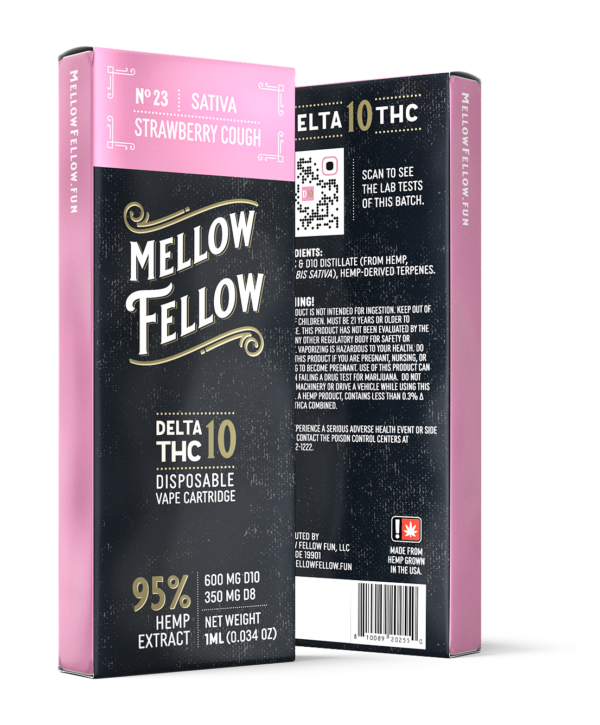 D10 Disposable – Strawberry Cough – Mellow Fellow Vape Pens & Carts Candy Shop Cannabis & Kratom